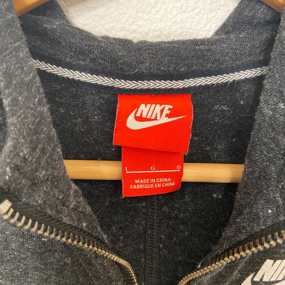 nike girls vintage zip gym hoodie charcoal grey large - Picture 10 of 10
